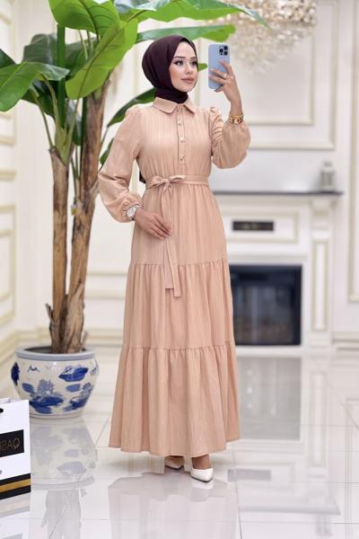 Btk simge elbise 6116 bej Bej