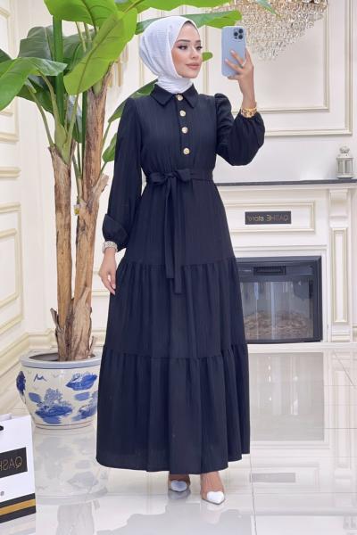 Btk simge elbise 6116 siyah Siyah