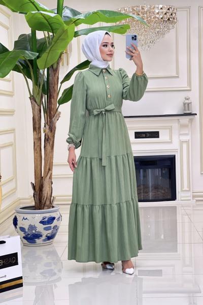 Btk simge elbise 6116 mint yeşili Mint Yeşili