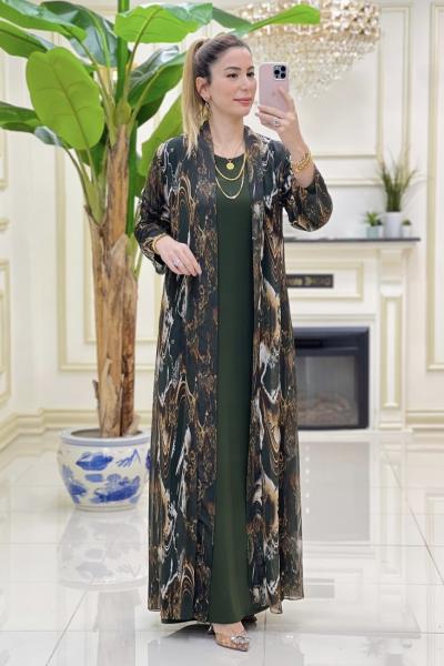 Btk Zehra Elbise Takım Haki 5635