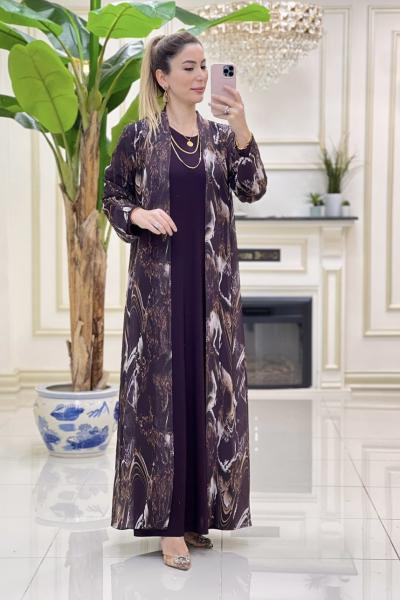 Btk Zehra Elbise Takım Mürdüm 5635