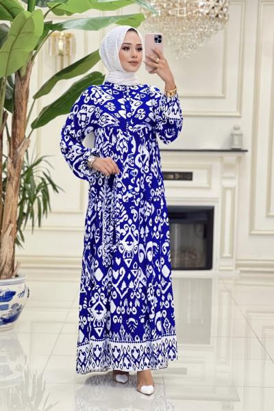 Btk Zübeyde Elbise 5996 Saks Mavisi Saks Mavisi