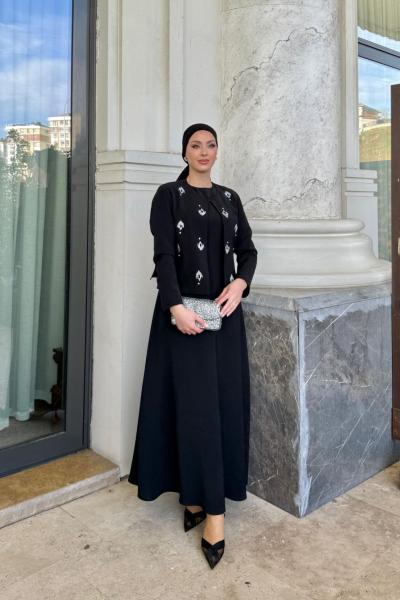 Burçin Elbise Takım Siyah Siyah