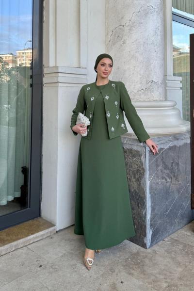 Burçin Elbise Takım Zümrüt Zümrüt