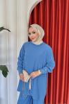 Cansu Pantolonlu Takım Mavi Mavi