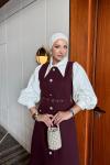 Cemile Elbise Bordo Bordo