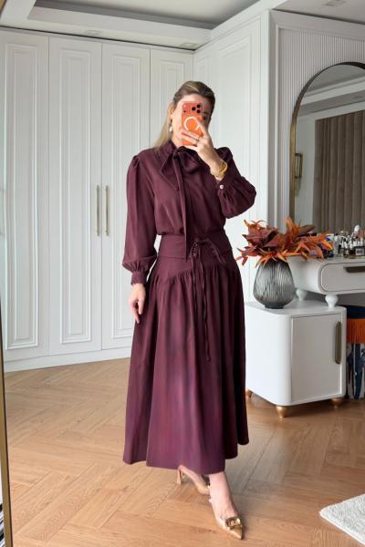 Ceylin Etekli Takım Mürdüm Mürdüm