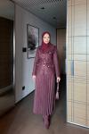 Defne Etekli Takım Bordo Bordo