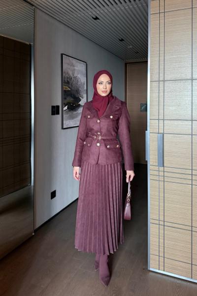 Defne Etekli Takım Bordo Bordo