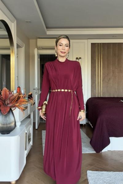 Demet Elbise Bordo BORDO