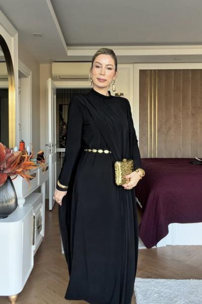 Demet Elbise Siyah Siyah