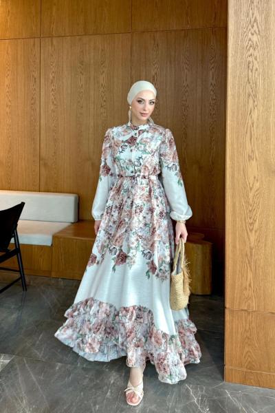 Dolunay Elbise Kahverengi Kahverengi