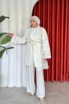 Durulay Pantolonlu Takım Ekru Ekru