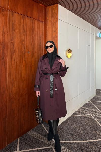 Ebrar Trençkot Bordo Bordo