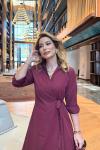 Ecem Elbise Bordo Bordo