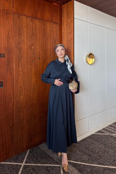 Ecem Elbise Lacivert  Lacivert