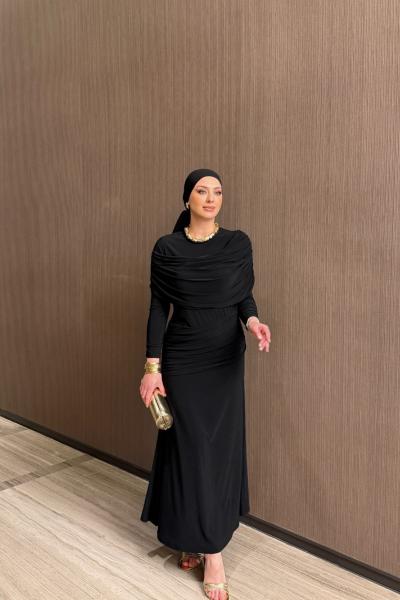 Ecre Elbise Siyah Siyah