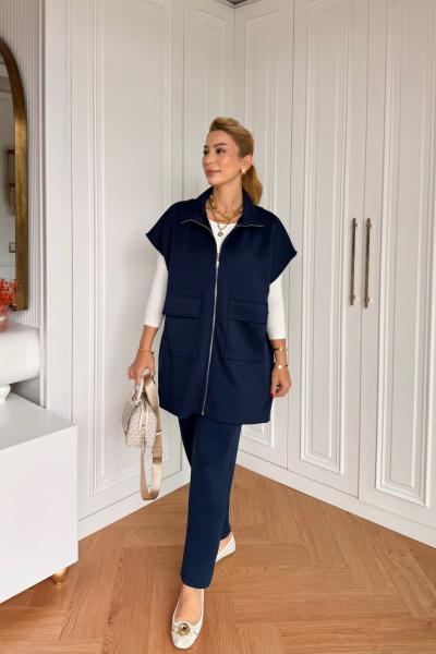 Efsun Pantolonlu Takım Lacivert Lacivert