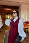 Ela Elbise Bordo Bordo