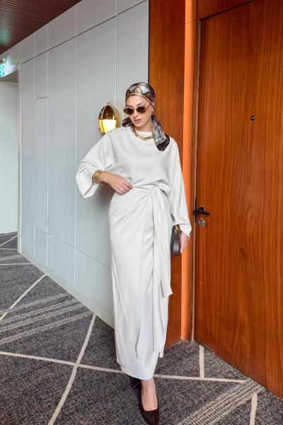 Elif Etekli Takım Krem Krem