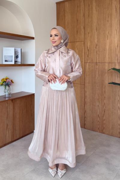 Elsa Etek Takım Bej  BEJ