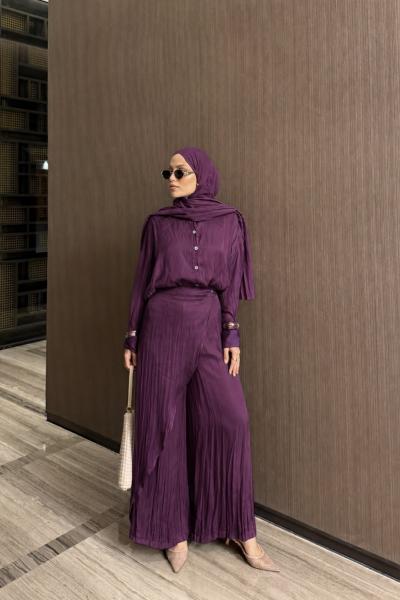 Elzem Pantolon Takım Mürdüm MÜRDÜM