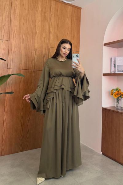 Erna Pantolonlu Takım Yağ Yeşili YAĞ YEŞİLİ