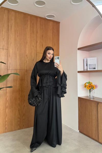 Erna Pantolonlu Takım Siyah SİYAH