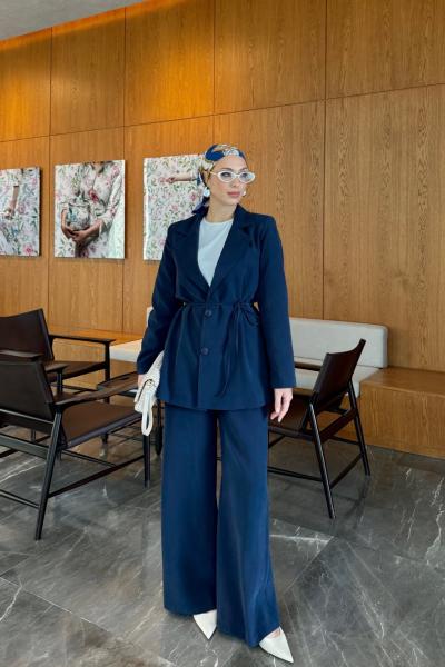 Esin Pantolonlu Takım Lacivert  Lacivert