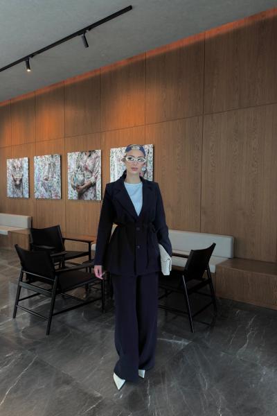 Esin Pantolonlu Takım Siyah Siyah