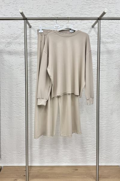 Ezel Pantolon Takım Bej Bej