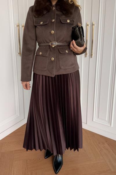 Feride Etek Kahverengi Kahverengi