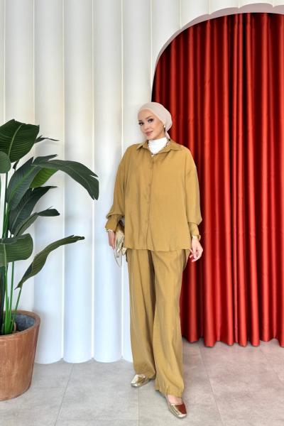 Figen Pantolonlu Takım Camel Camel