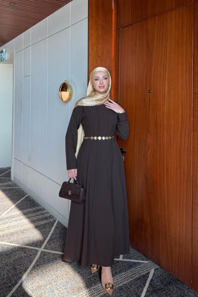 Funda Elbise Kahverengi Kahverengi