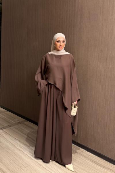 Gamze Pantolon Takım Kahverengi  KAHVE