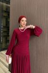 Gizem Elbise Bordo Bordo