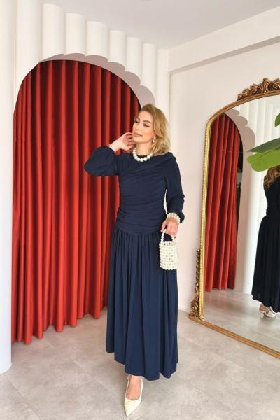Gizem Elbise Lacivert Lacivert