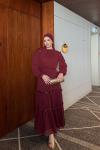 Gülbin Elbise Bordo  BORDO