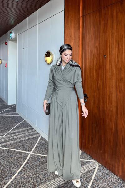 Gülcan Pantolonlu Takım Haki Haki