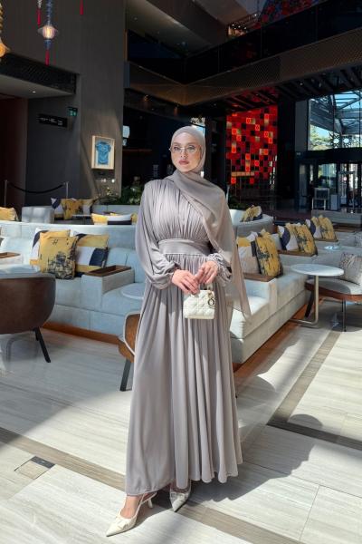 Gülce Elbise Vizon  Vizon