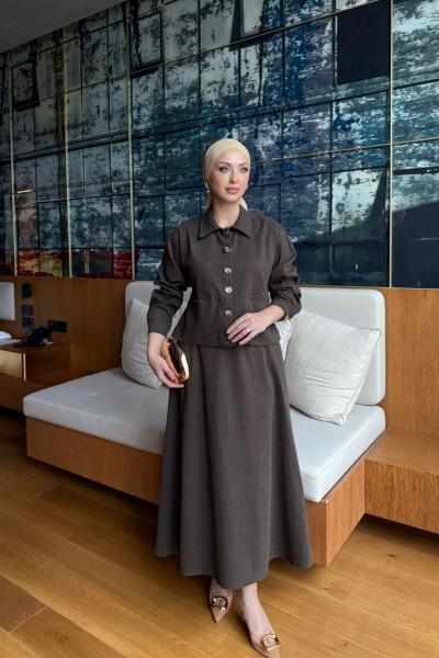 Gülce Etekli Takım Acı Kahve  Acı Kahve