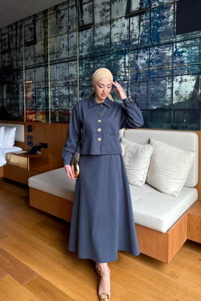 Gülce Etekli Takım Lacivert  Lacivert