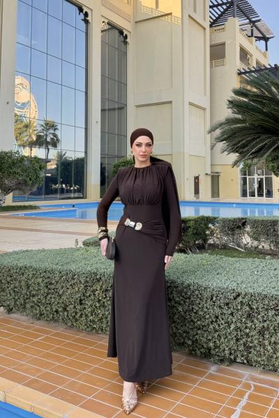 Güler Elbise Kahve Kahverengi