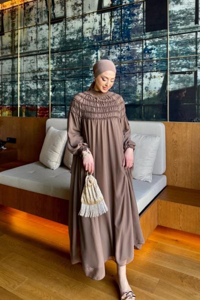 Gülin Elbise Kahverengi Kahverengi