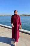 Gülin Elbise Bordo Bordo