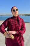 Gülin Elbise Bordo Bordo
