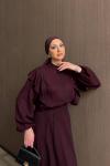 Gülizar Etekli Takım Bordo  BORDO