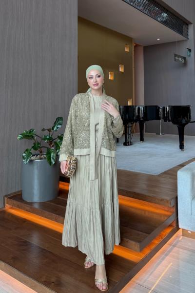 Habibe Elbise Yağ yeşili YAĞ YEŞİLİ