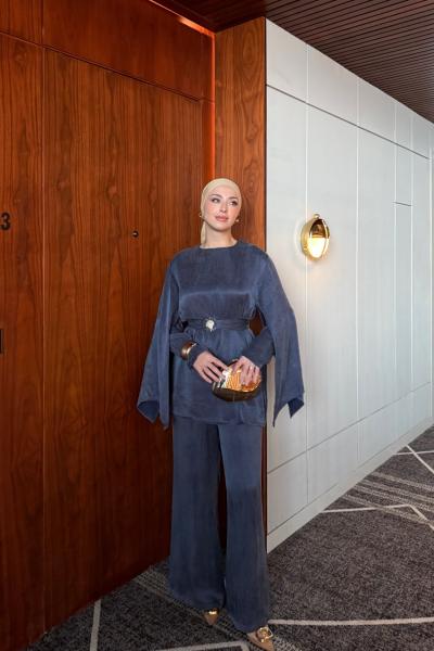 Hacer Pantolonlu Takım Lacivert Lacivert