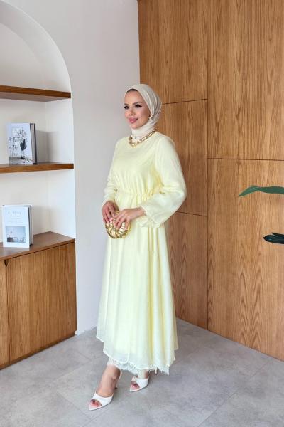 Halide Elbise Sarı Sarı